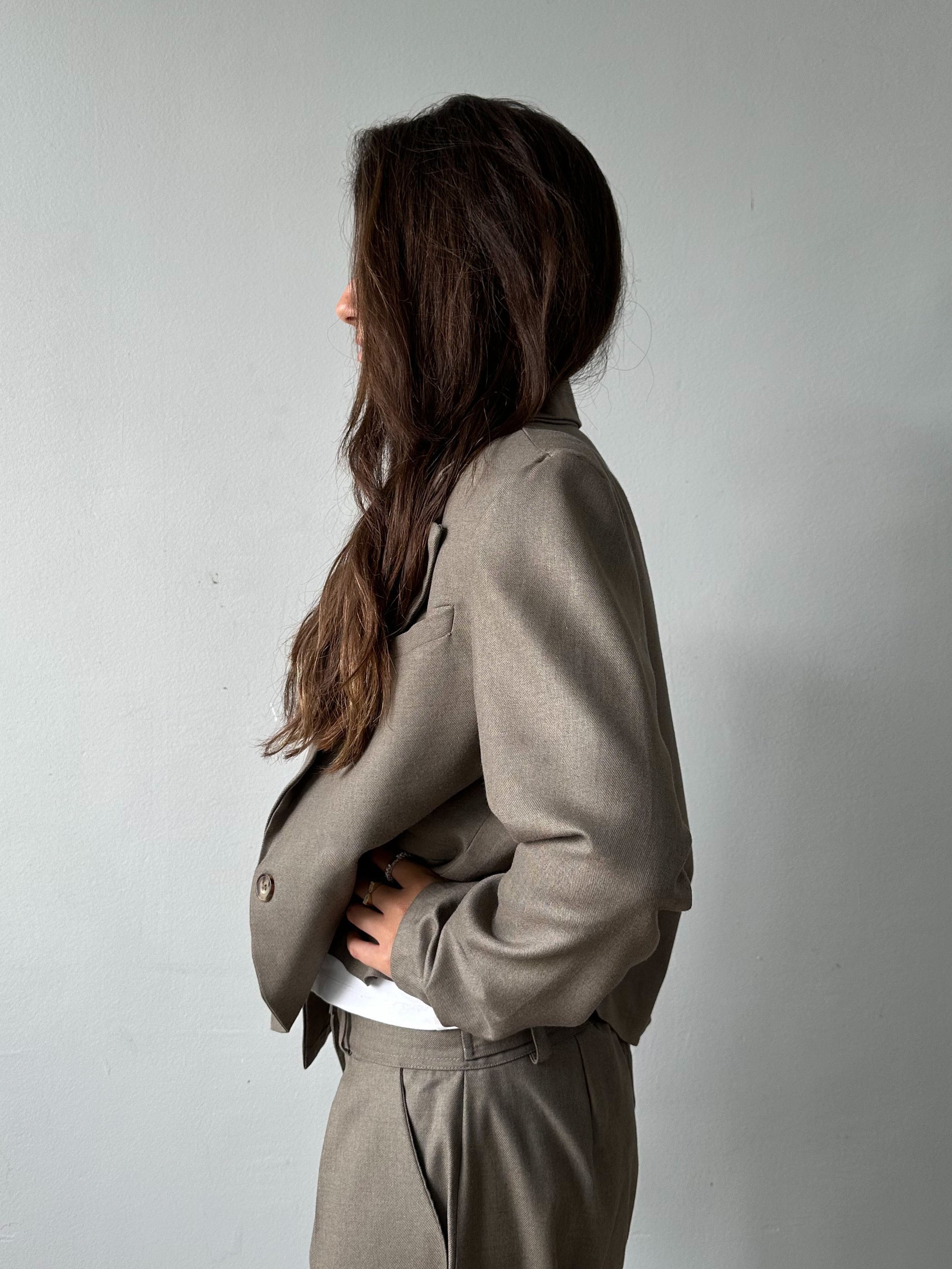 Taupe Boxy Blazer