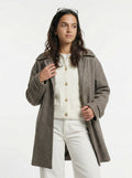 Sandstone Houndstooth Wool Coat