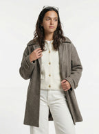 Sandstone Houndstooth Wool Coat