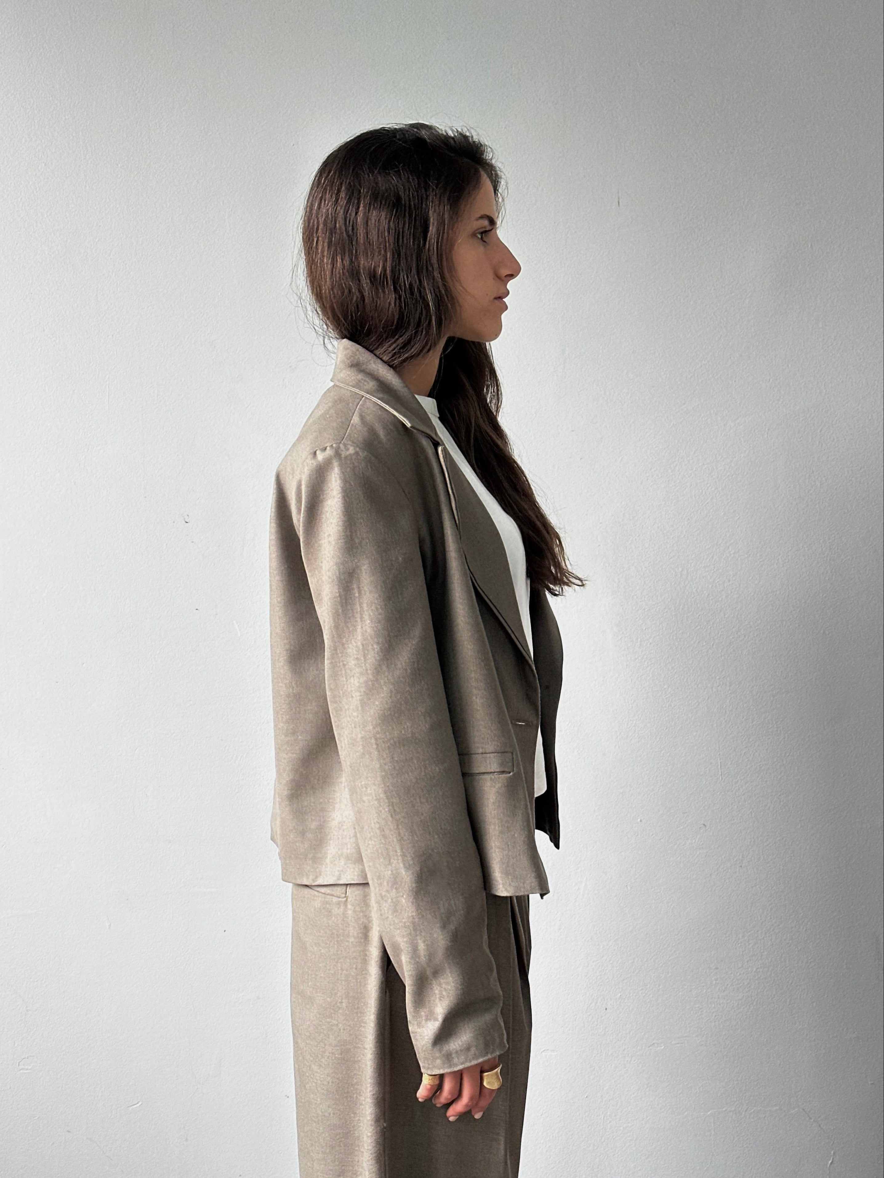 Taupe Boxy Blazer