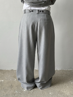 Gray Pleated Pants