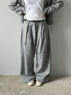 Gray Pleated Pants