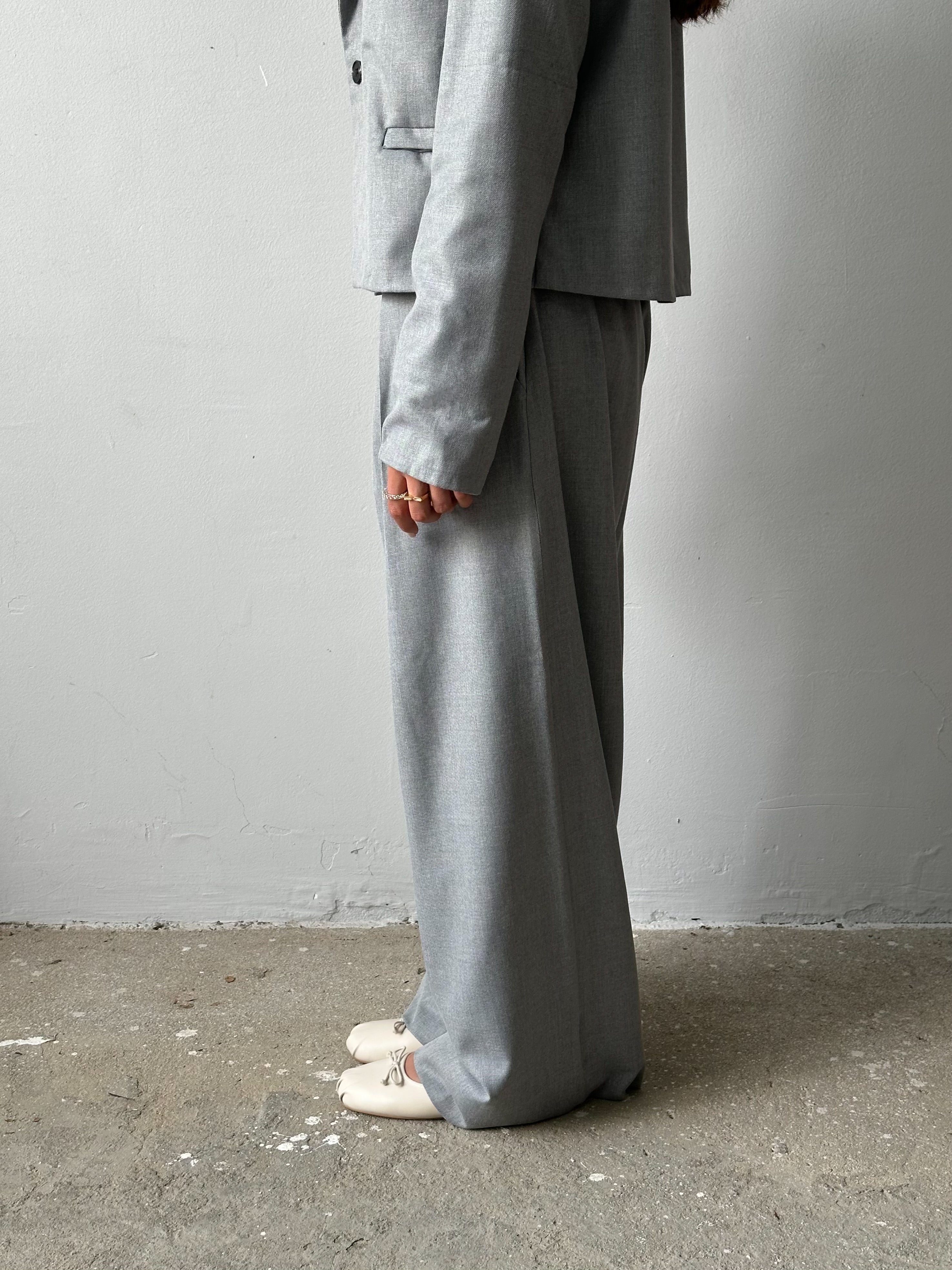 Gray Pleated Pants