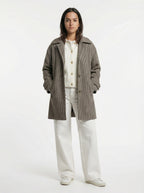 Sandstone Houndstooth Wool Coat