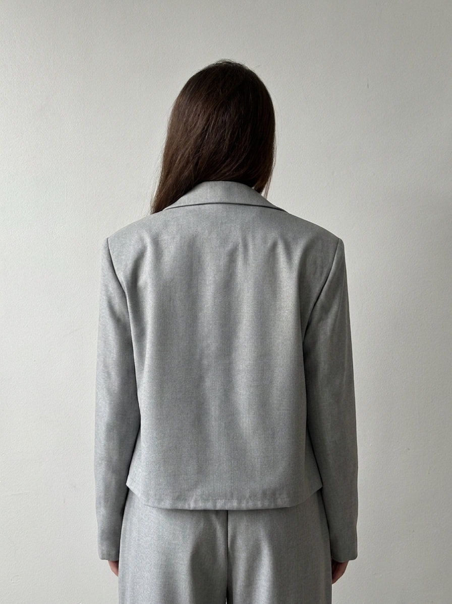 Gray Boxy Blazer