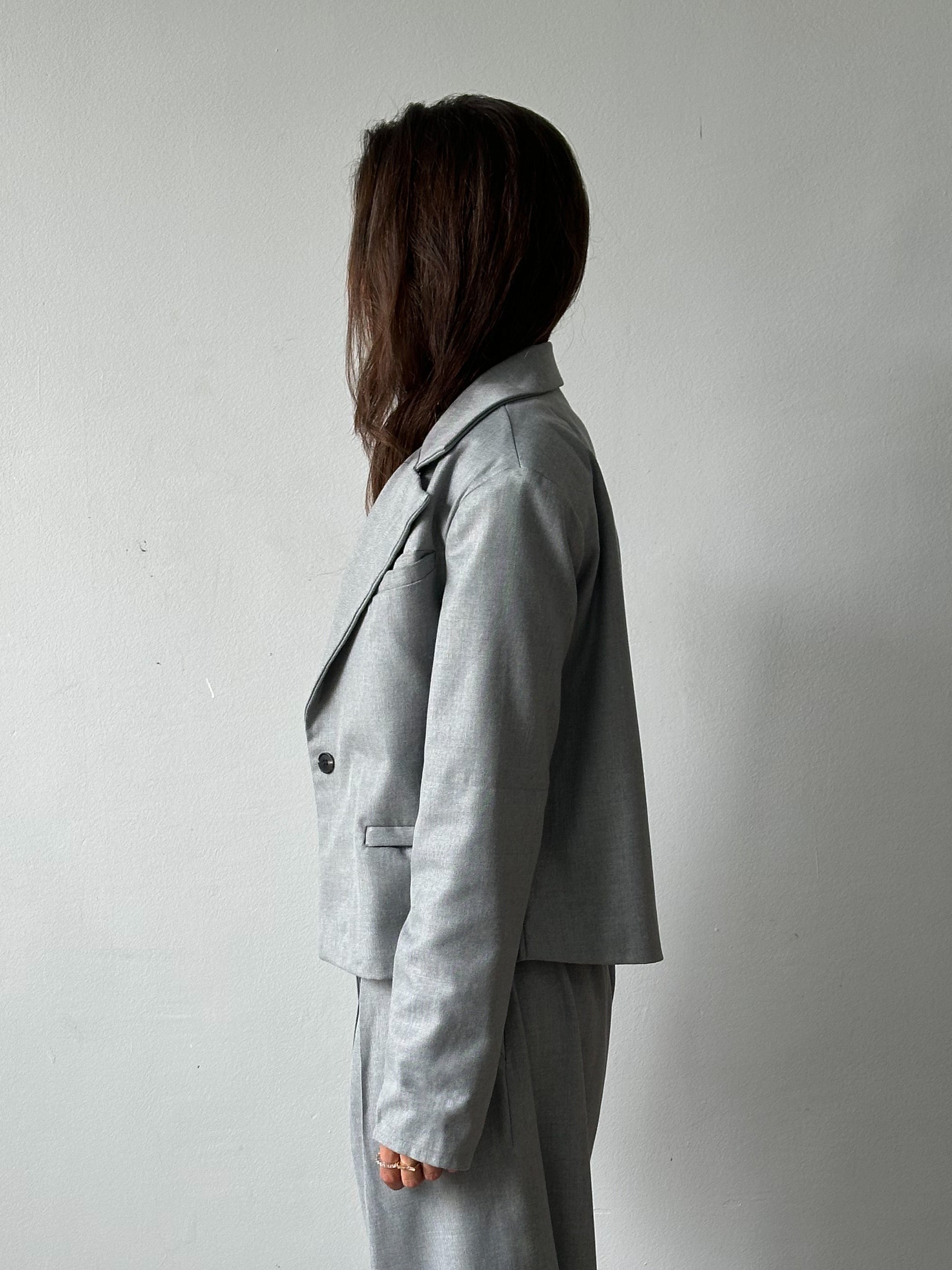 Gray Boxy Blazer