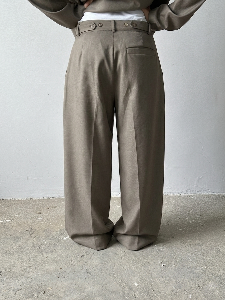 Taupe Pleated Pants