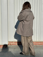 Sandstone Houndstooth Wool Coat