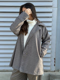 Sandstone Houndstooth Wool Coat