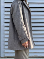 Sandstone Houndstooth Wool Coat