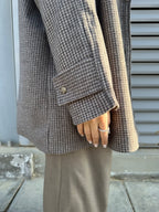 Sandstone Houndstooth Wool Coat