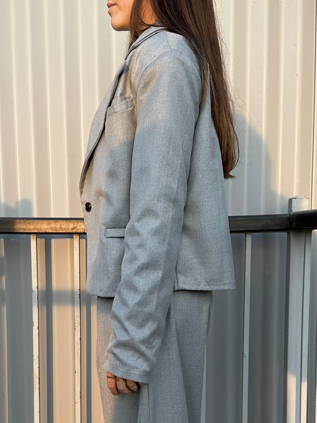 Gray Boxy Blazer