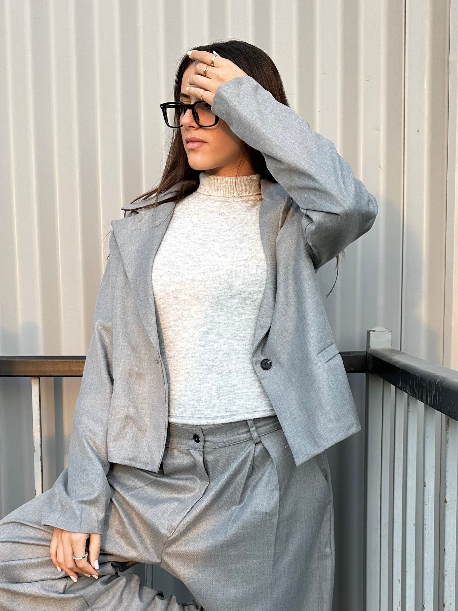 Gray Boxy Blazer