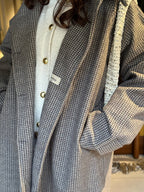 Sandstone Houndstooth Wool Coat