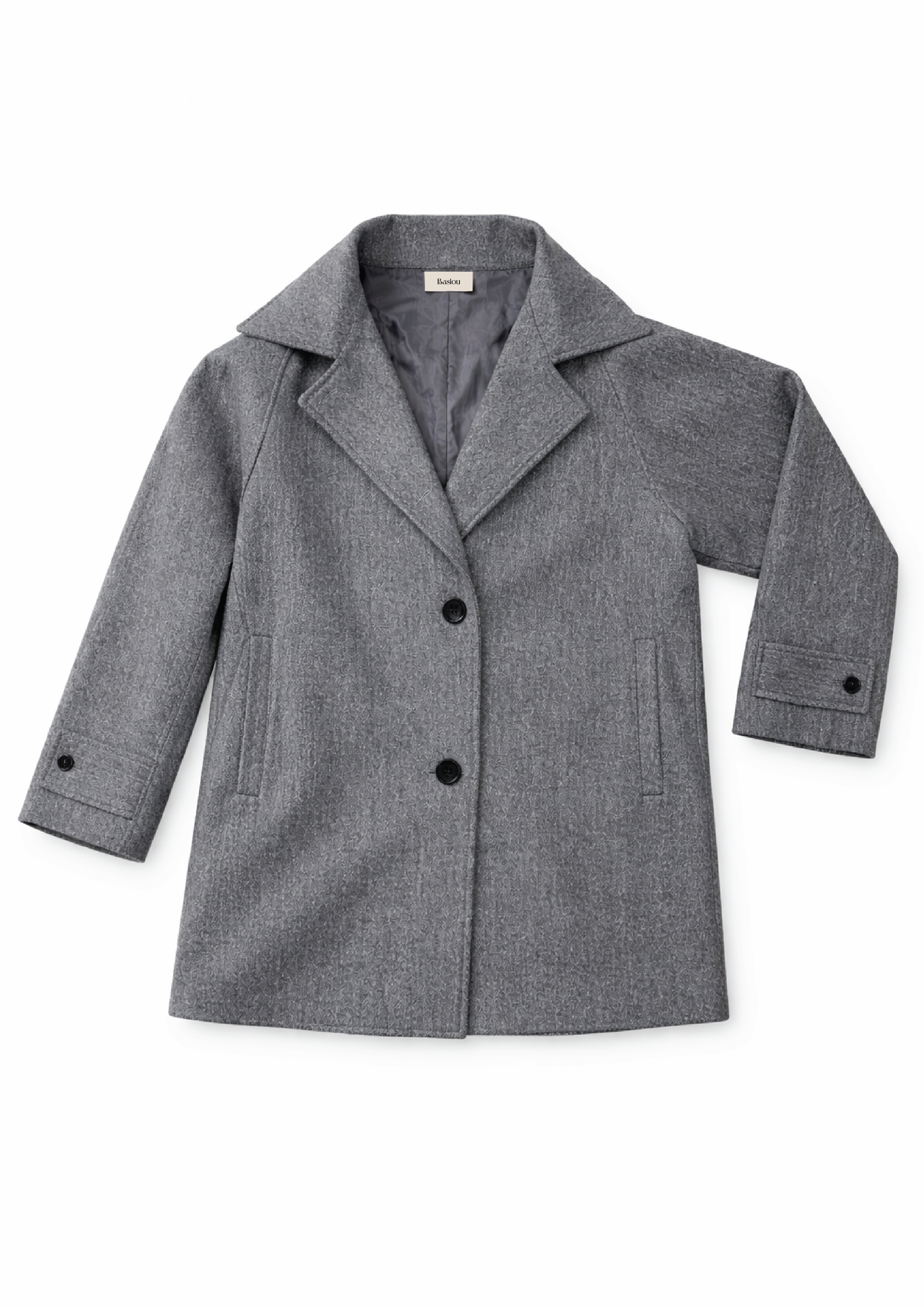 Grainy Gray Wool Coat