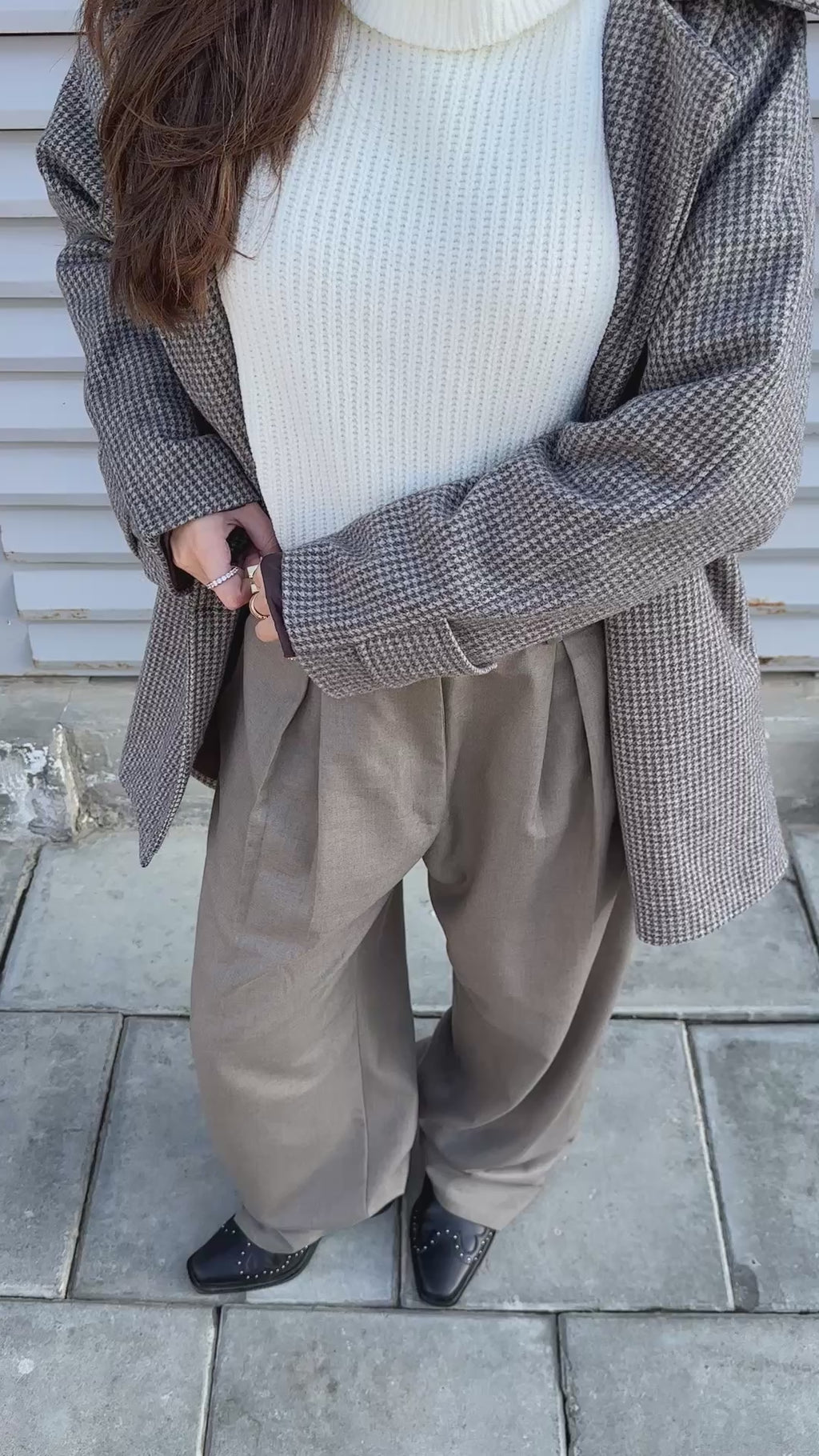 Taupe Pleated Pants