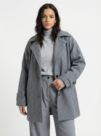 Grainy Gray Wool Coat