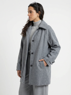 Grainy Gray Wool Coat