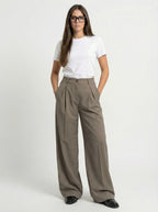 Taupe Pleated Pants